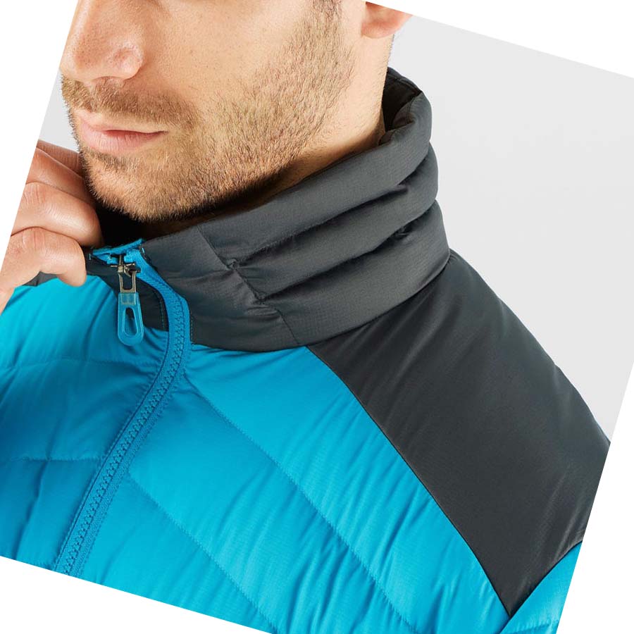 Salomon ESSENTIAL XWARM DOWN INSULATED Kabát Férfi Kék | HU 2316ZUT